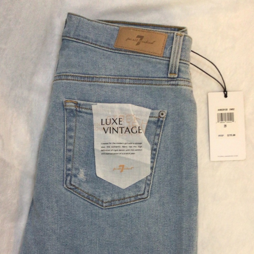 7 For All Mankind Luxe Vintage High Waisted Ankle Skinny Jeans Size 29 NWT